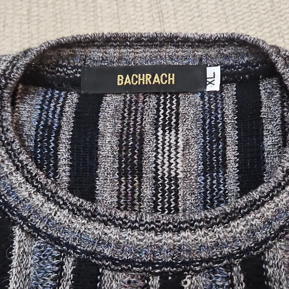 Vintage Bachrach Men's Sweater XL Textured Acrylic Wool Alpaca Made in USA